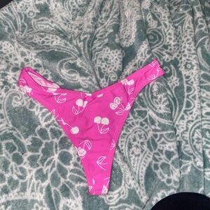 PINK Victoria's Secret Cherry Print Cotton High Leg Thong
